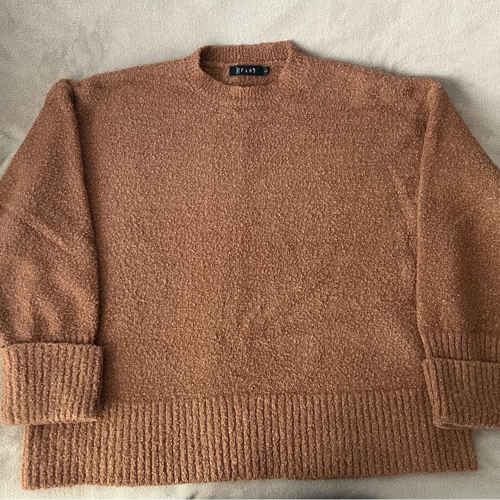 Women's Cozy Tan Sweater L